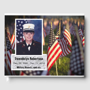 Personalized American Veteran Picture Memorial Guest Book