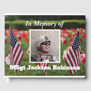 Personalized American Veteran Picture Memorial Guest Book