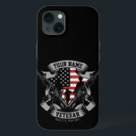 Personalized American Veteran Proud Vet USA Flag  iPhone 13 Case<br><div class="desc">Personalized American Veteran Proud Vet USA Flag featuring Soldiers with Firearms and American Flag Design. Personalized with your Name,  Custom Text and Location! Perfect gift for that special person in your life!</div>