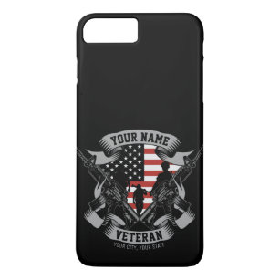 Personalized American Veteran Proud Vet USA Flag  Case-Mate iPhone Case