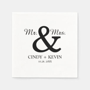 Personalized Ampersand Mr. and Mrs. Wedding Napkin