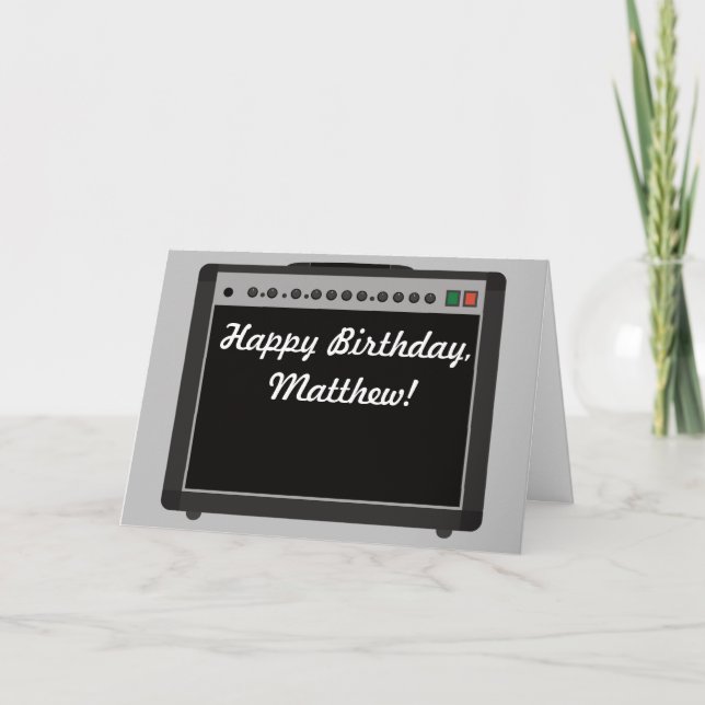 Personalized Amplifier Birthday Card for Musicians (Front)