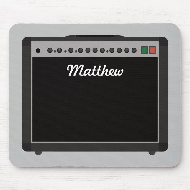 Personalized Amplifier Illustration for Musicians Mouse Pad (Front)