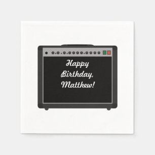 Personalized Amplifier Rock and Roll Party Napkin