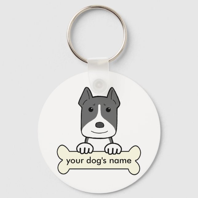 Personalized Amstaff Keychain (Front)