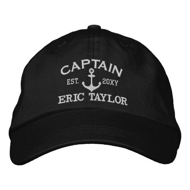 Personalized Anchor Nautical Embroidered Hat (Front)