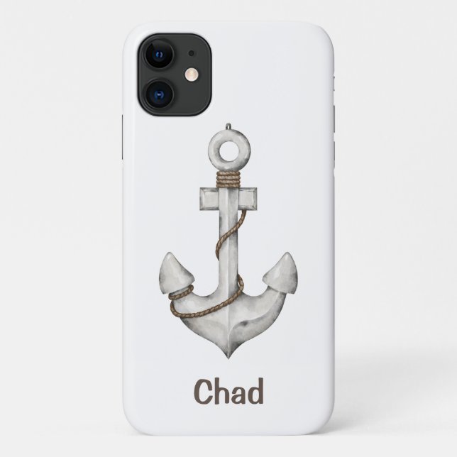 Personalized Anchor on White  Case-Mate iPhone Case (Back)