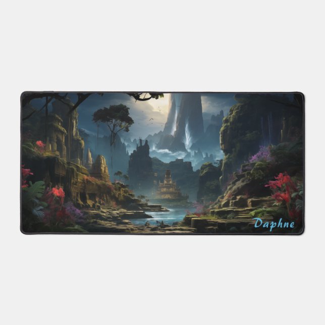 Personalized Ancient Ruins in the Forest Desk Mat  (Front)