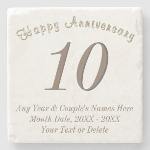 Personalized and Any Year Anniversary Gifts Stone Coaster