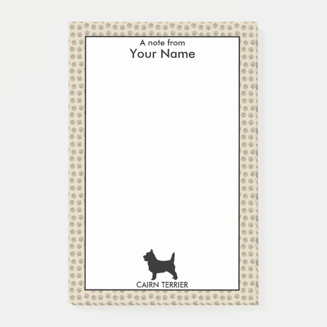Personalized and Custom Colour Cairn Terrier Post-it Notes (Front)