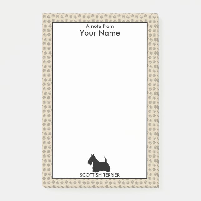 Personalized and Custom Colour Scottish Terrier Post-it Notes (Front)