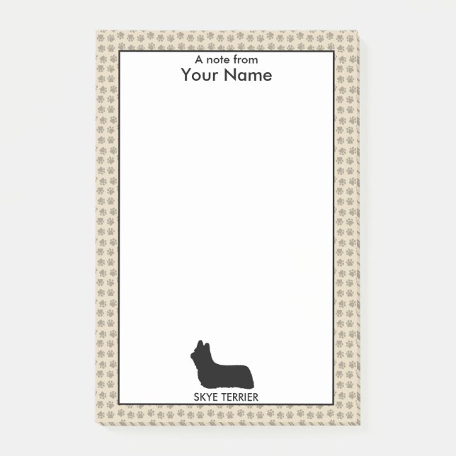 Personalized and Custom Colour Skye Terrier Post-it Notes (Front)