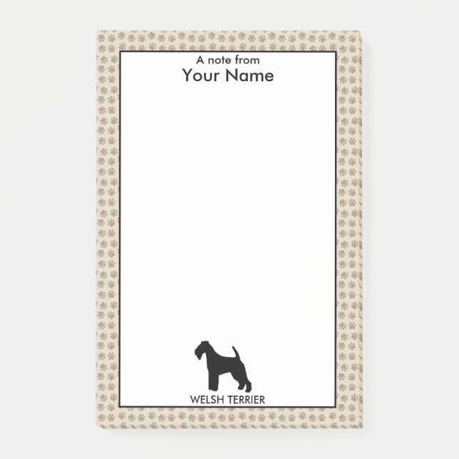Personalized and Custom Colour Welsh Terrier Post-it Notes (Front)