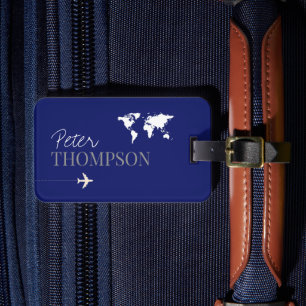 Personalized-and-elegant blue air travel luggage tag