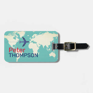 personalized-and-elegant light teal travel luggage tag