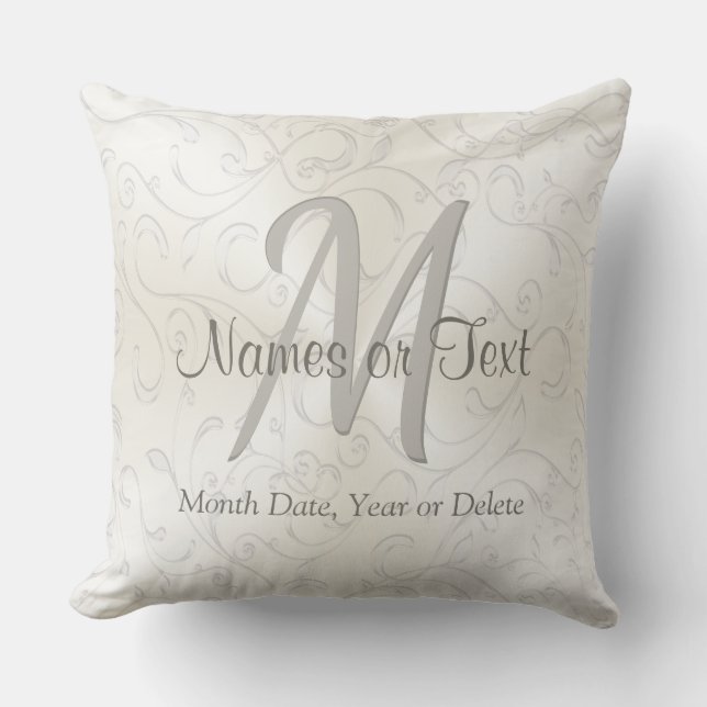 Personalized and Monogram Wedding Pillow (Front)
