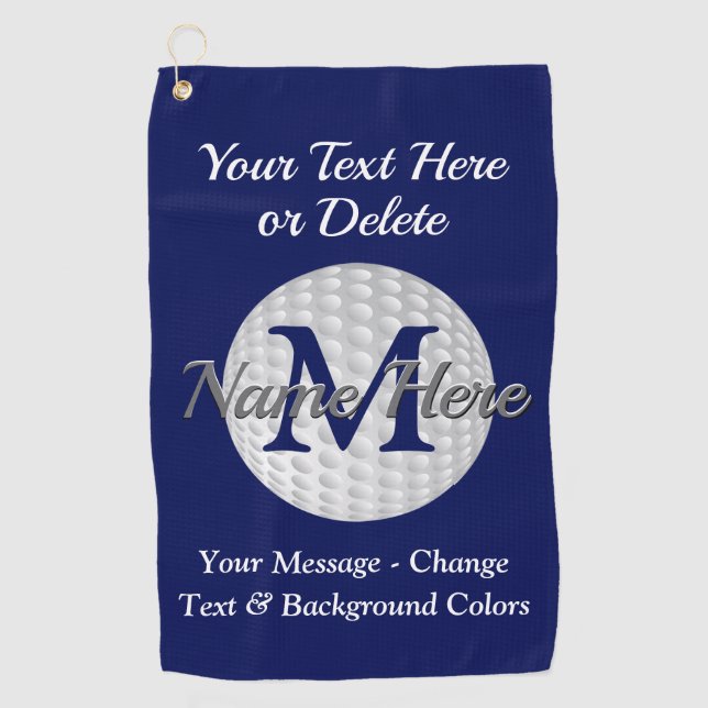 Personalized and Monogrammed Golf Towels (Front)
