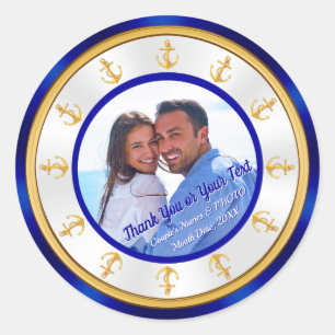 Personalized and Photo Wedding Nautical Stickers