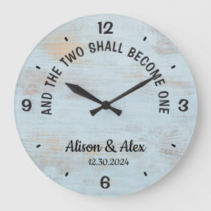 Personalized and the two shall become one flesh large clock