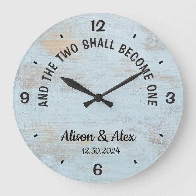 Personalized and the two shall become one flesh large clock (Front)