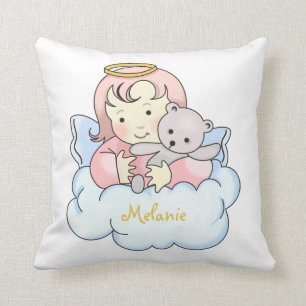 Personalized Angel On Cloud Throw Pillow