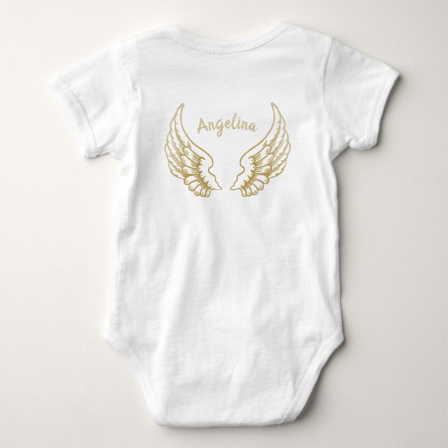 PERSONALIZED ANGEL WINGS BABY BODYSUIT (Back)