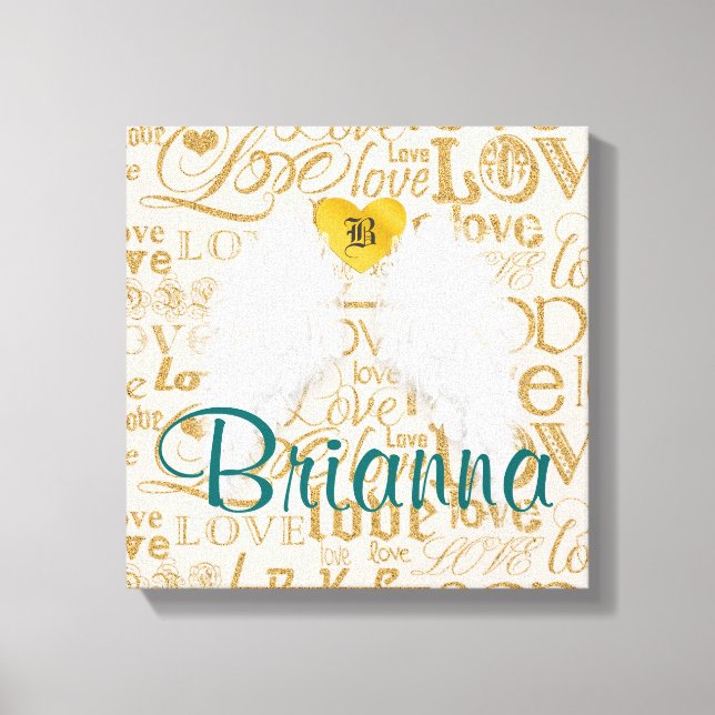 Personalized Angel Wings Canvas Print (Front)