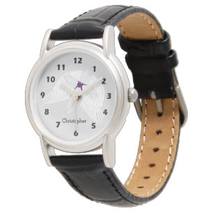 Personalized Angel Wings Cross Design Watch