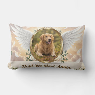 Personalized Angel Wings Pet Memorial Portrait Lumbar Pillow