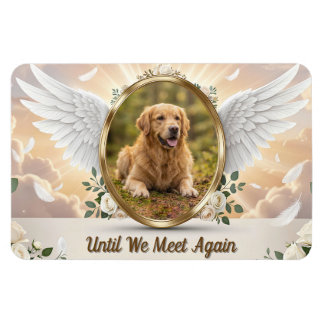 Personalized Angel Wings Pet Memorial Portrait Magnet