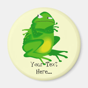 Personalized Angry Green Frog Magnet