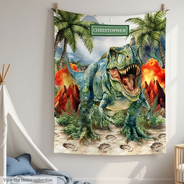 Personalized Angry T-Rex Blanket Unique Boys (Personalized Angry T-Rex Blanket Unique Boys)