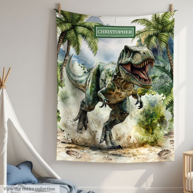 Personalized Angry T-Rex Blanket Unique for Boys (Personalized Angry T-Rex Blanket Unique for Boys)