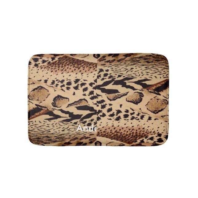 Personalized animal pattern design print texture bath mat (Front)