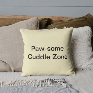 Personalized Animal Pet Cat Funny Quote Cute Cream Throw Pillow