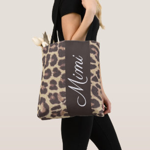 Personalized Animal Print Tote Bag