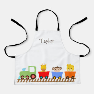 Personalized Animal Train Kids Apron