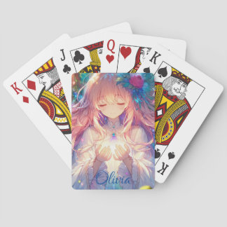 Personalized Anime Girl Sketchbook Playing Cards