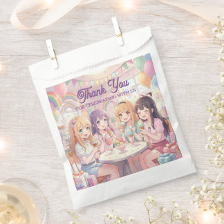 Personalized Anime Girl's Ice Cream Birthday Party Favour Bag