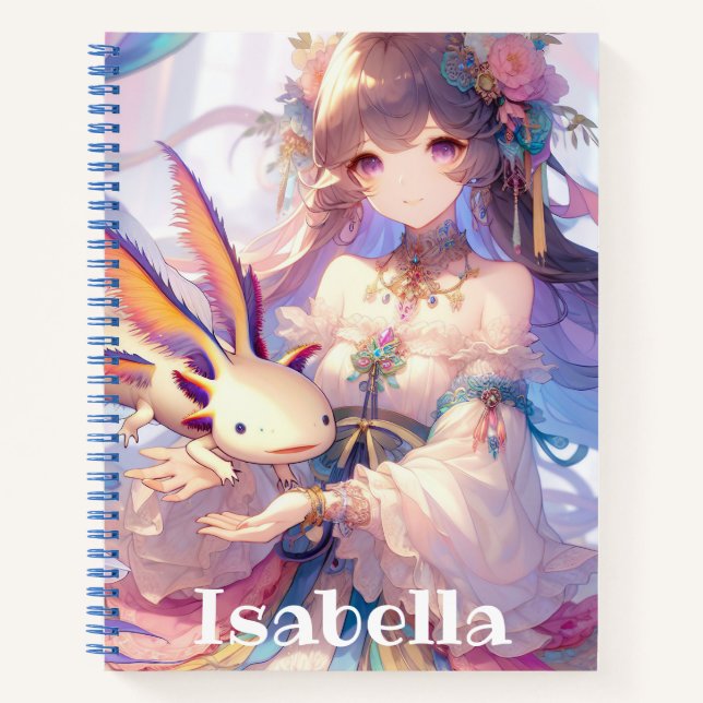 Personalized Anime Girls Sketchbook Notebook (Front)