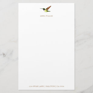 Personalized Anna's Hummingbird Stationery