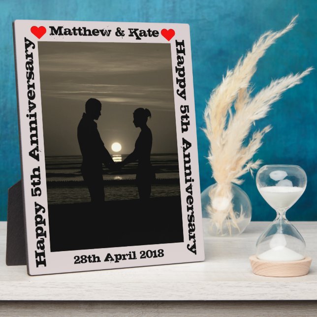 Personalized Anniversary Frame Photo Plaque (Side)