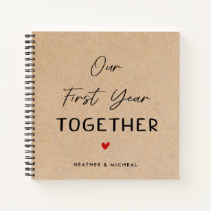 Personalized Anniversary Our First Year Together Notebook