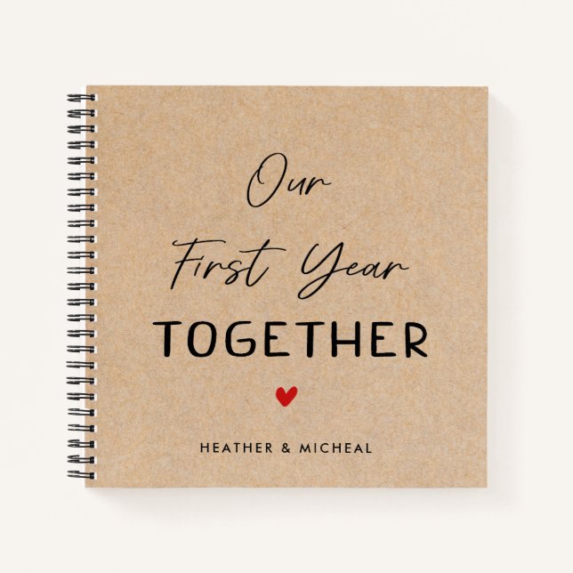Personalized Anniversary Our First Year Together Notebook (Front)