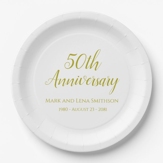 Personalized Anniversary Paper Plates  (Front)