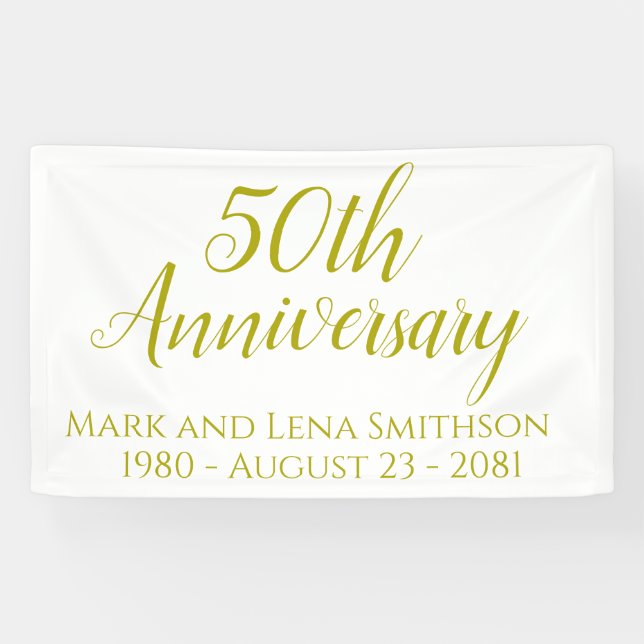 Personalized Anniversary Party Banner (Horizontal)