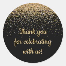 Personalized Anniversary Party Favour Black & Gold