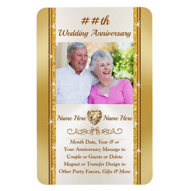 Personalized Anniversary, Party Favours with Photo Magnet (Vertical)
