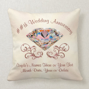 Personalized Anniversary Pillow, Year, Names, Date Throw Pillow