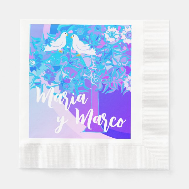 Personalized Anniversary Wedding Paper  Napkin (Front)